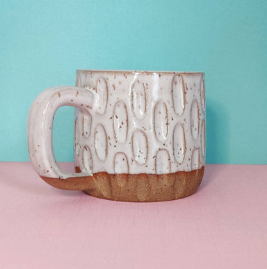 honeycomb stoneware mug