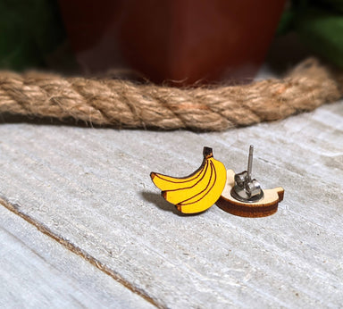 banana wood earrings