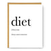 diet noun greeting card