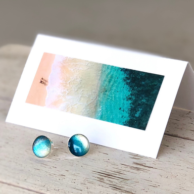 ocean resin post earring