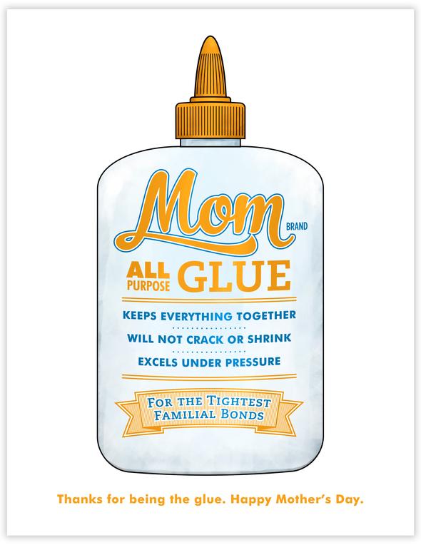 Mom Glue mothers day card