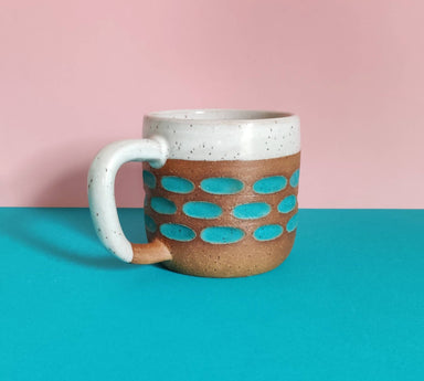 turquoise stoneware mug