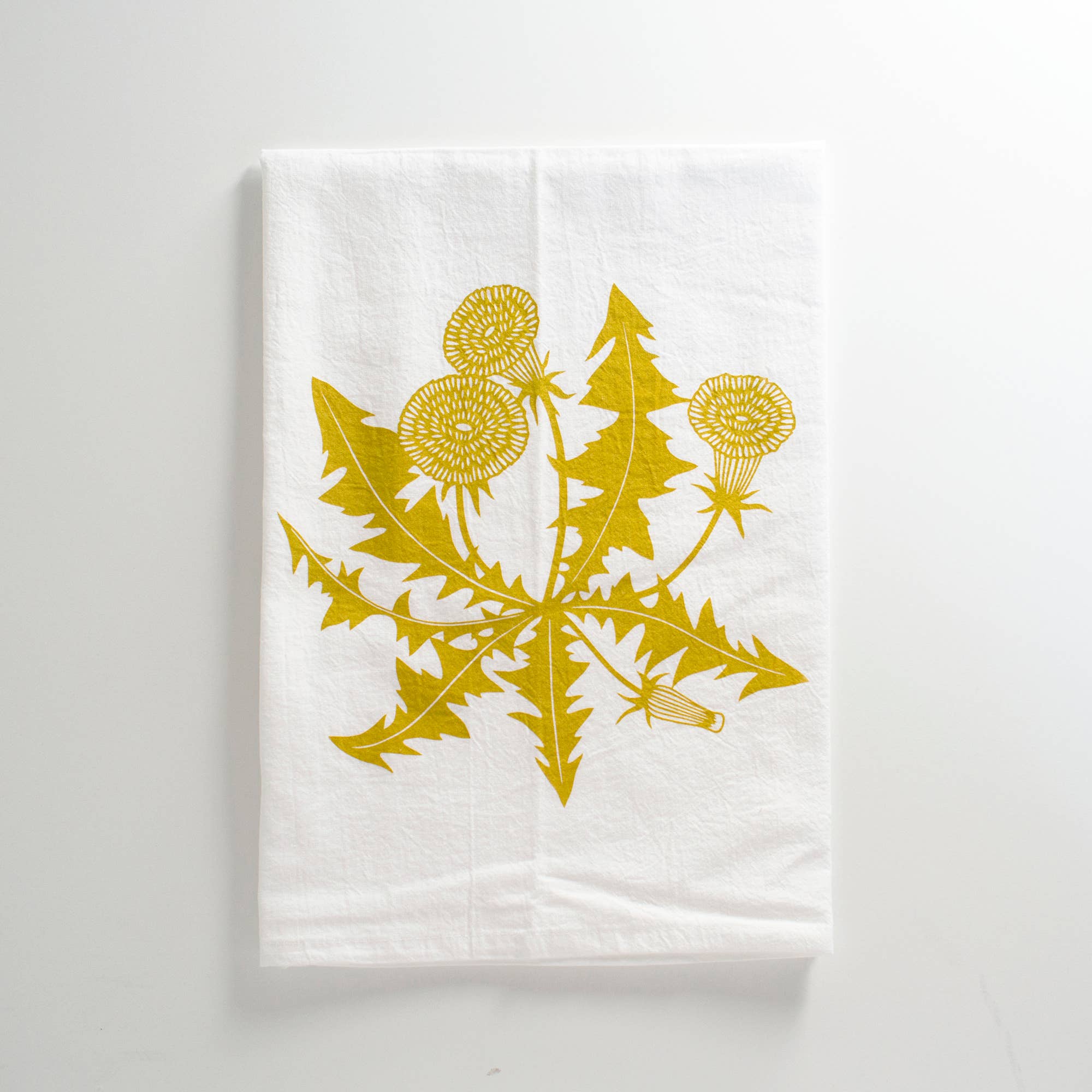 yellow Dandelion tea towel