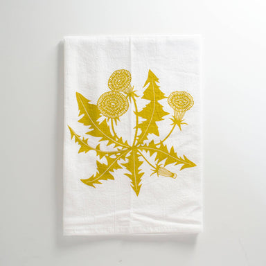 yellow Dandelion tea towel