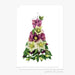 white green and purple petals blank greeting card