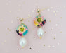 acrylic drop earrings with pearl