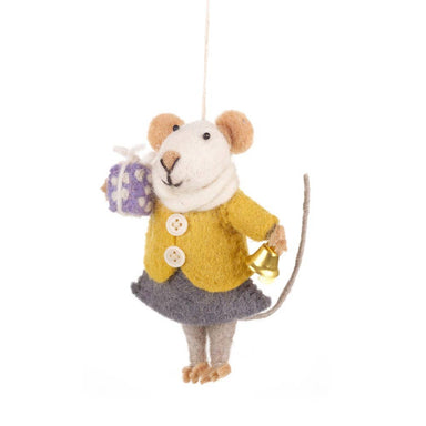 felt mouse ornament