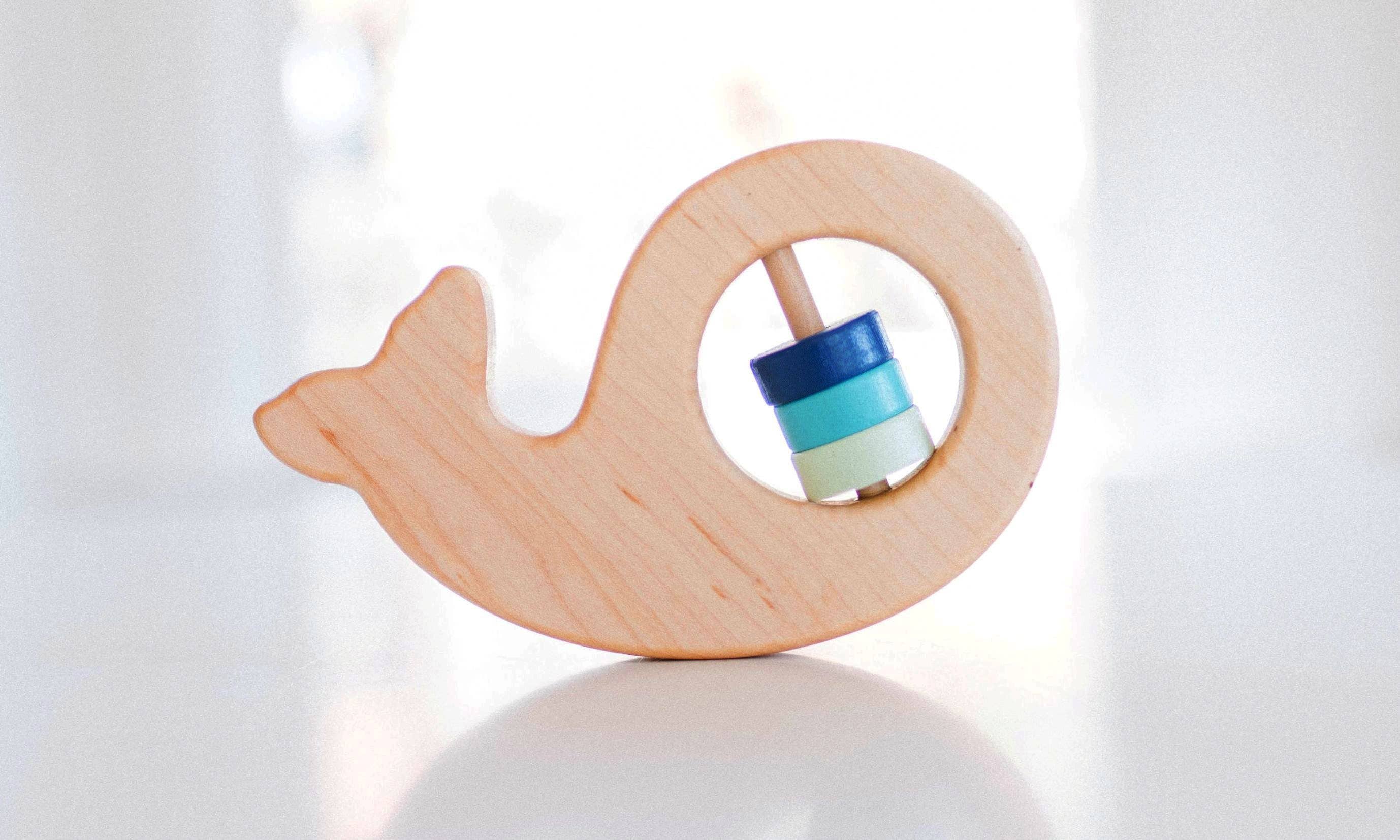 wooden whale rattle