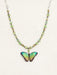 green butterfly beaded necklace