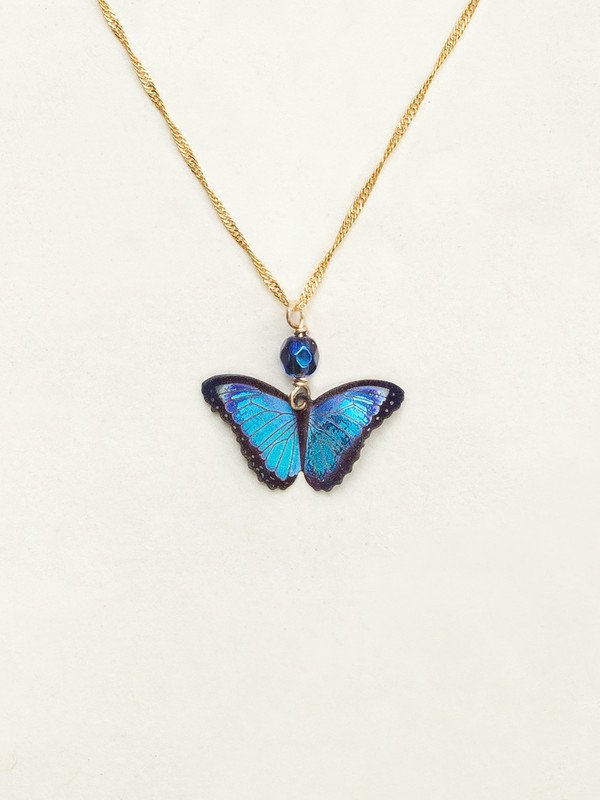 blue butterfly pendant necklace