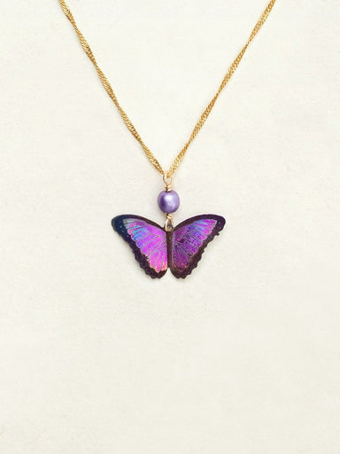 purple butterfly pendant necklace