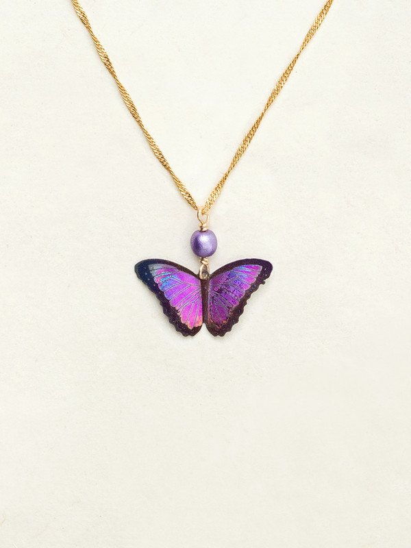 purple butterfly pendant necklace