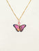 pink butterfly pendant necklace