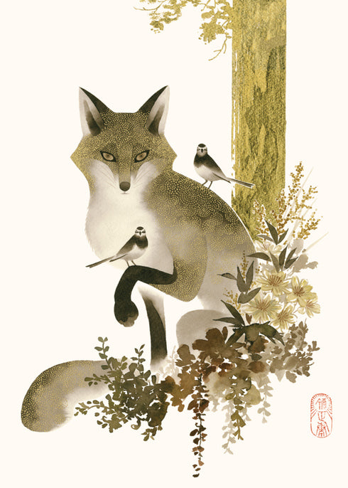 Artistic fox greeting cards
