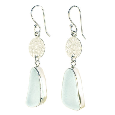 green sea glass earrings
