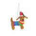 dog ornament with rainbow sweater