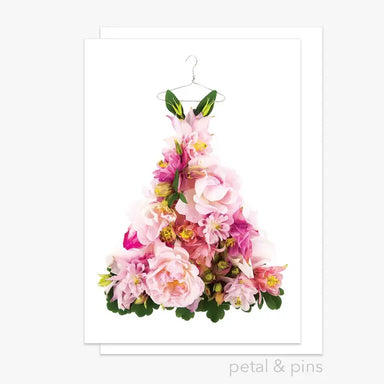 pink petal blank greeting card