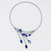 blue glass beaded wire necklace