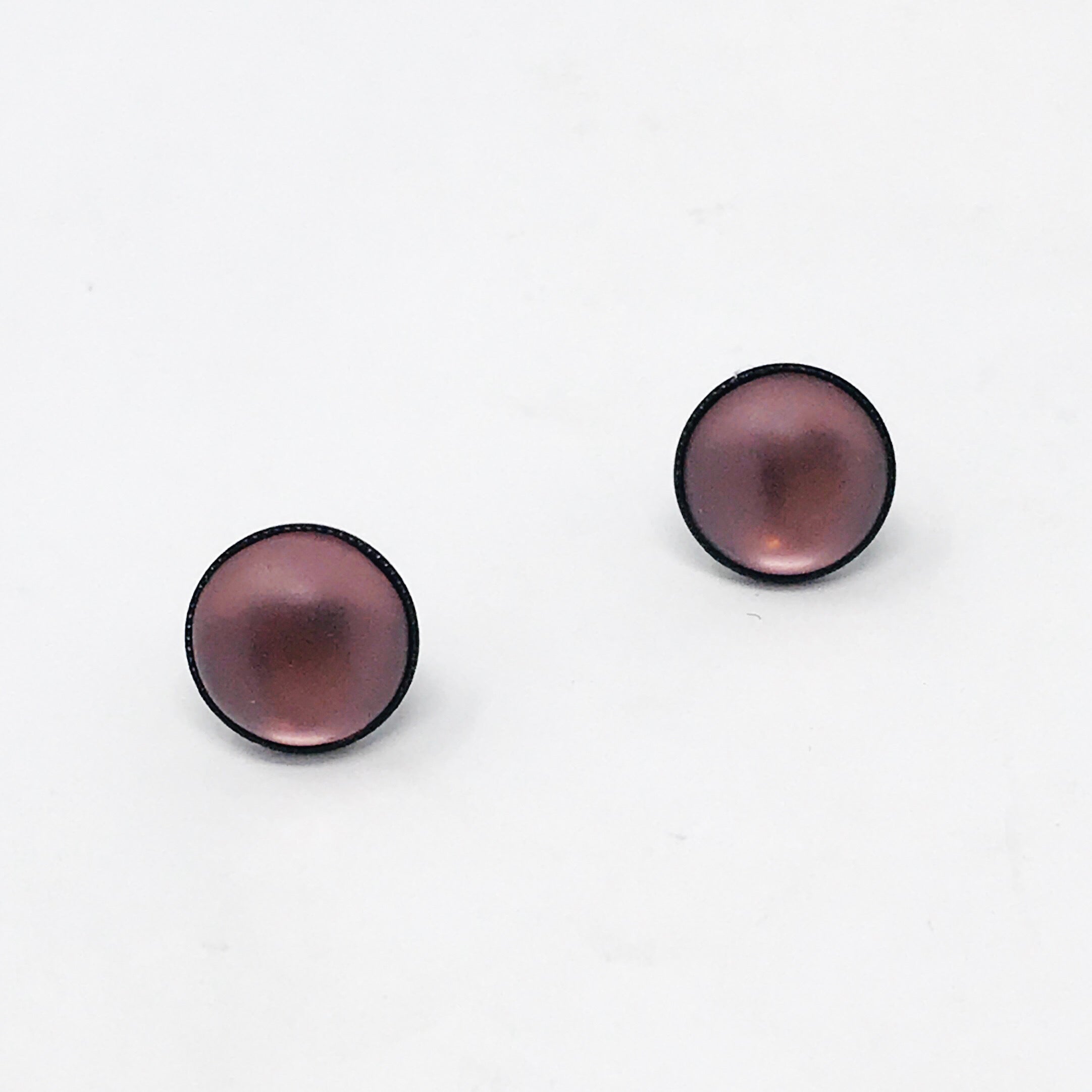 Tumble Glass Round Post Earrings