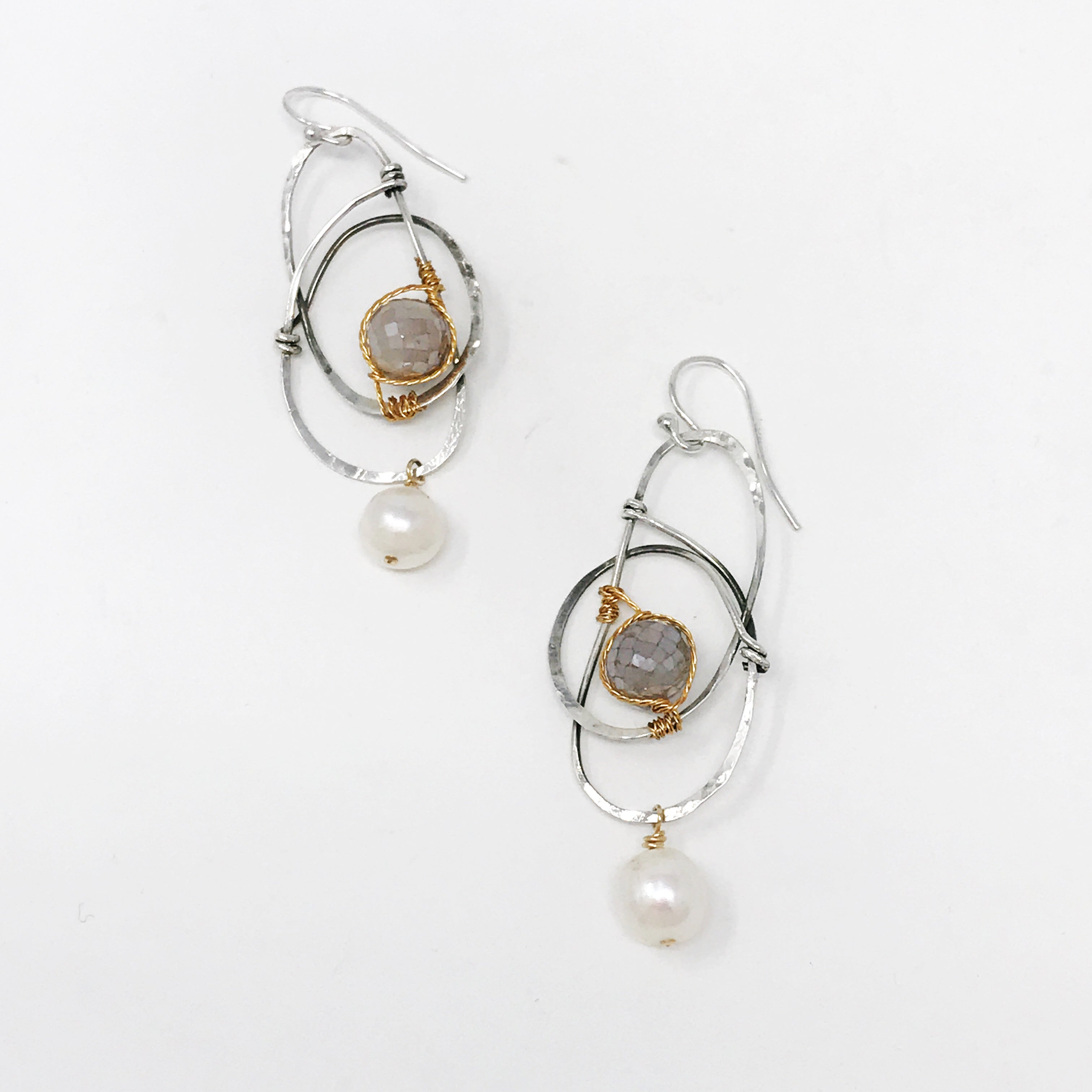 moonstone and pearl earrings