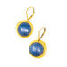 blue glass gold earrings