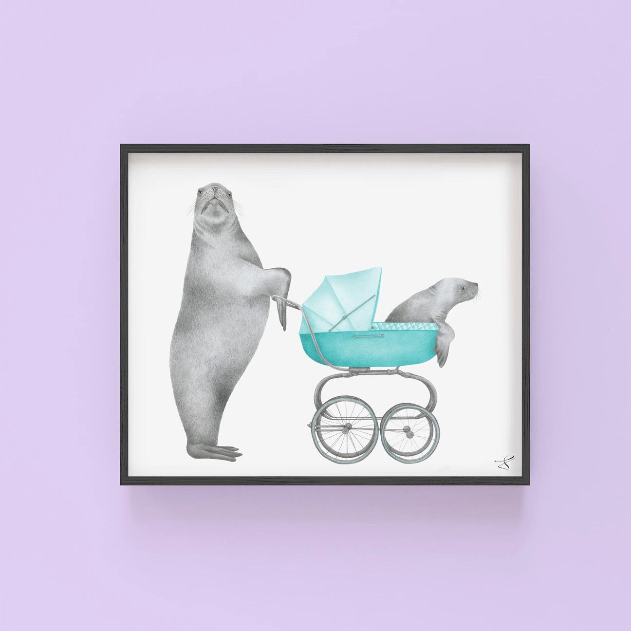 sea lion framed art print
