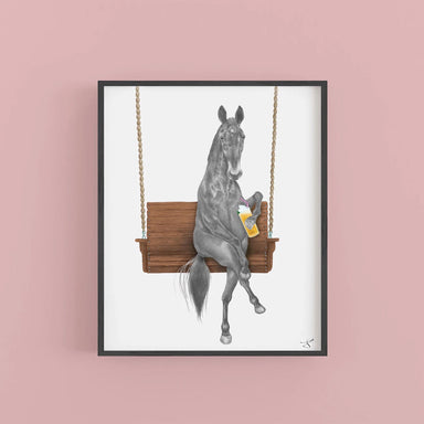 framed horse art print