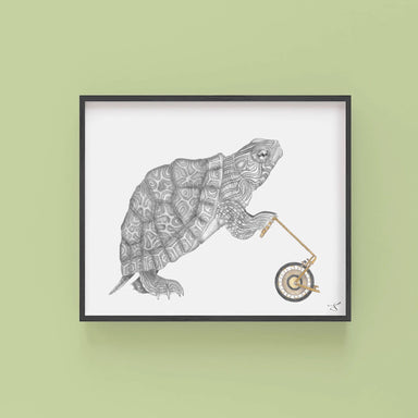 Framed turtle art print