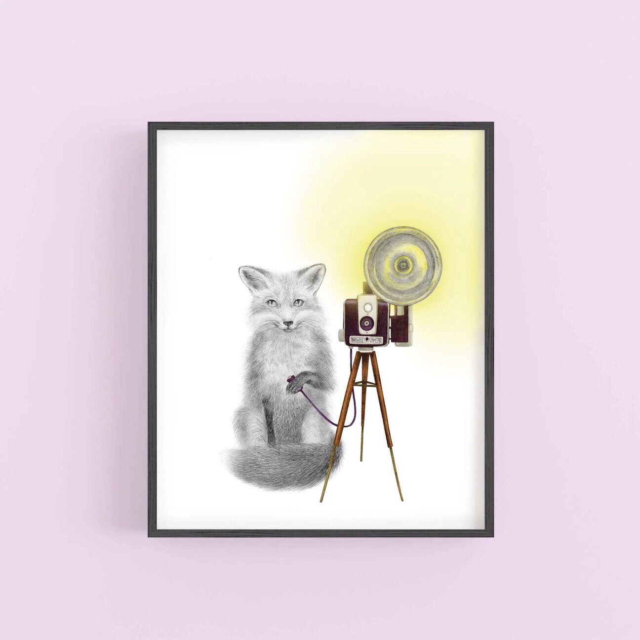 framed fox art print