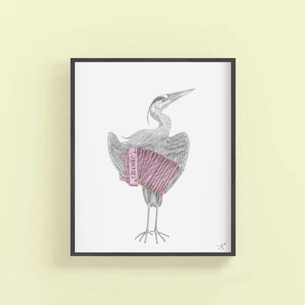 Blue Heron framed art print