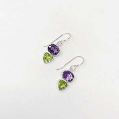 amethyst and peridot earrings 