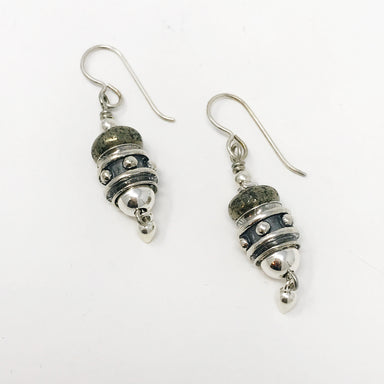 pyrite silver earrings