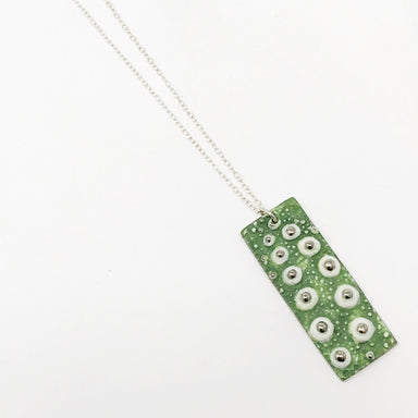 green rectangle urchin pendant necklace
