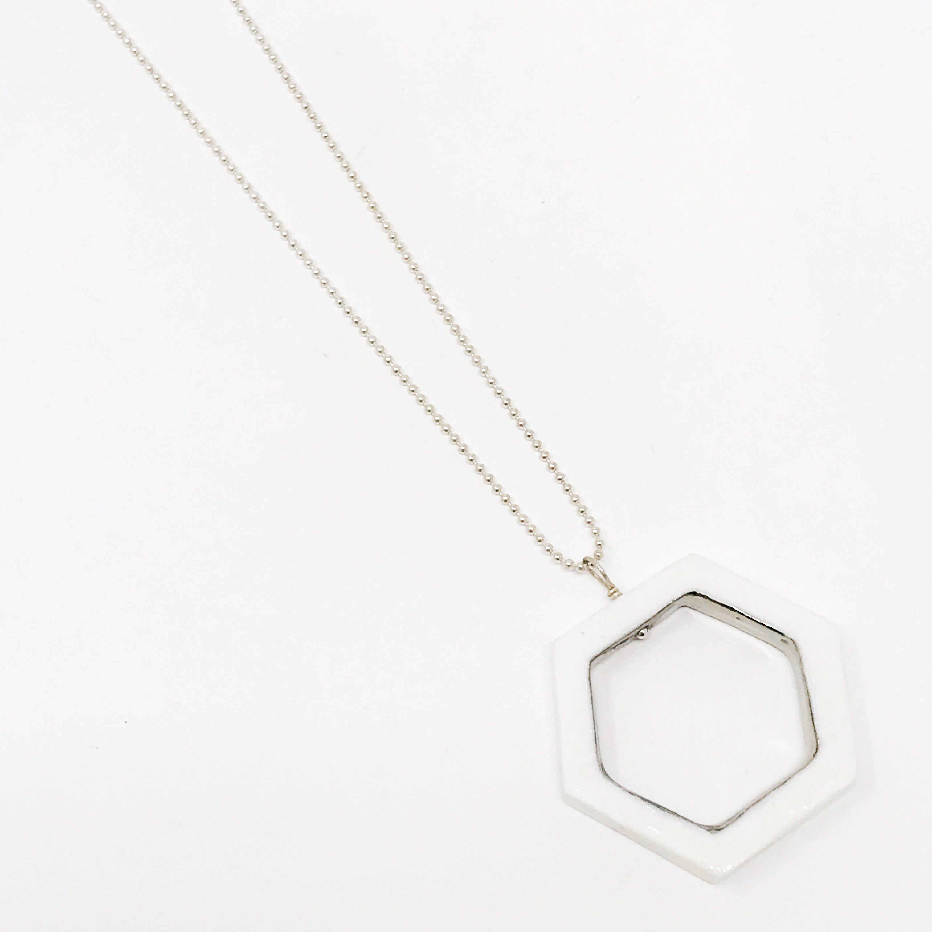 silver honeycomb pendant necklace