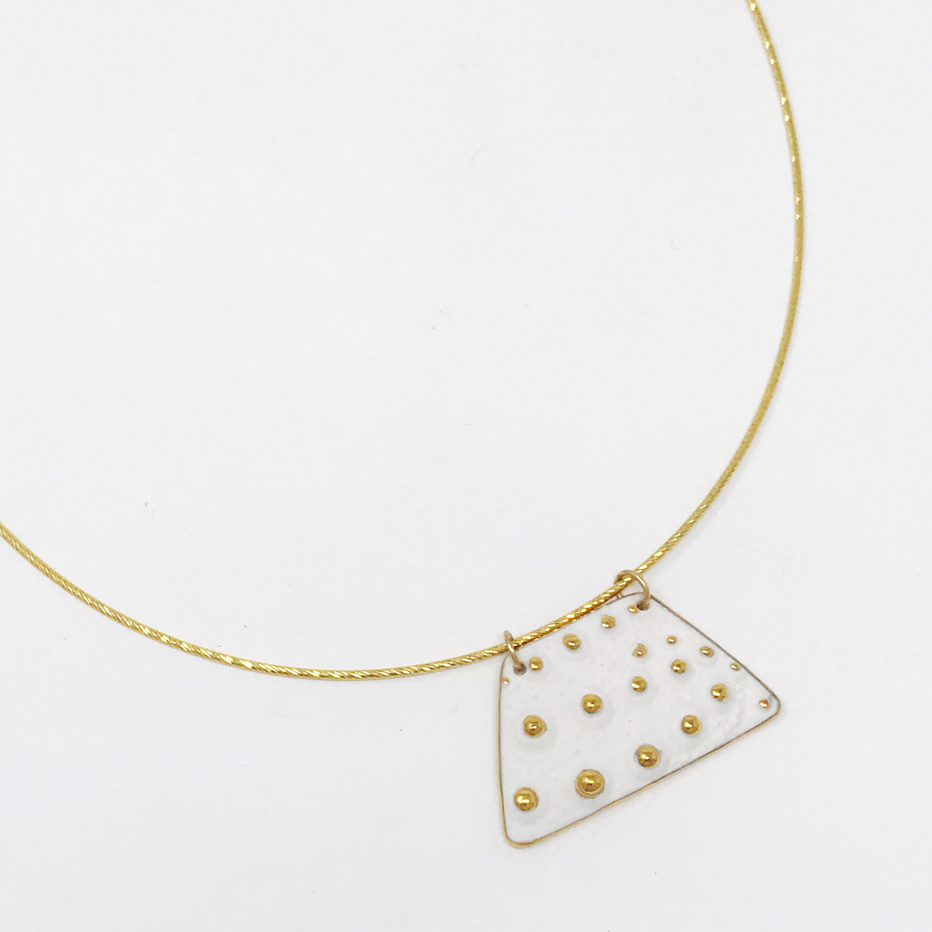 white Trapezoid sea urchin necklace