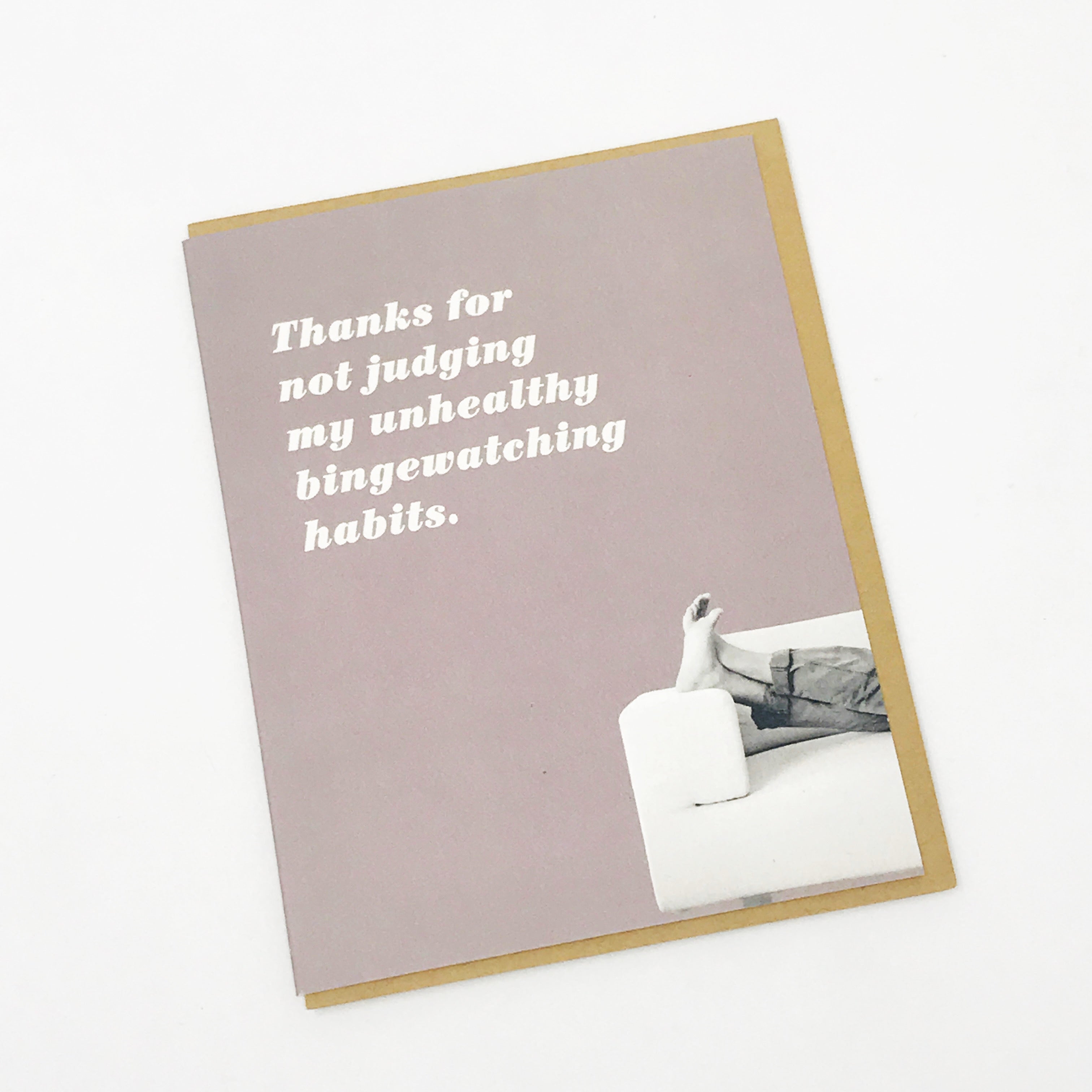 Thanks for not judging my habits greeting card