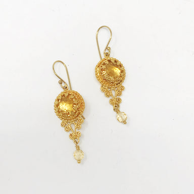 gold Citrine earrings