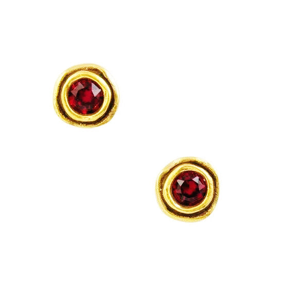 red Swarovski crystal stud earrings