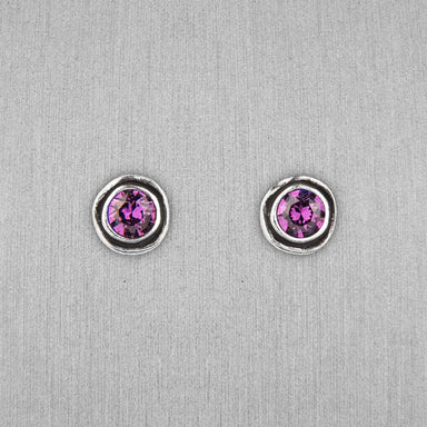 purple Swarovski crystal stud earrings