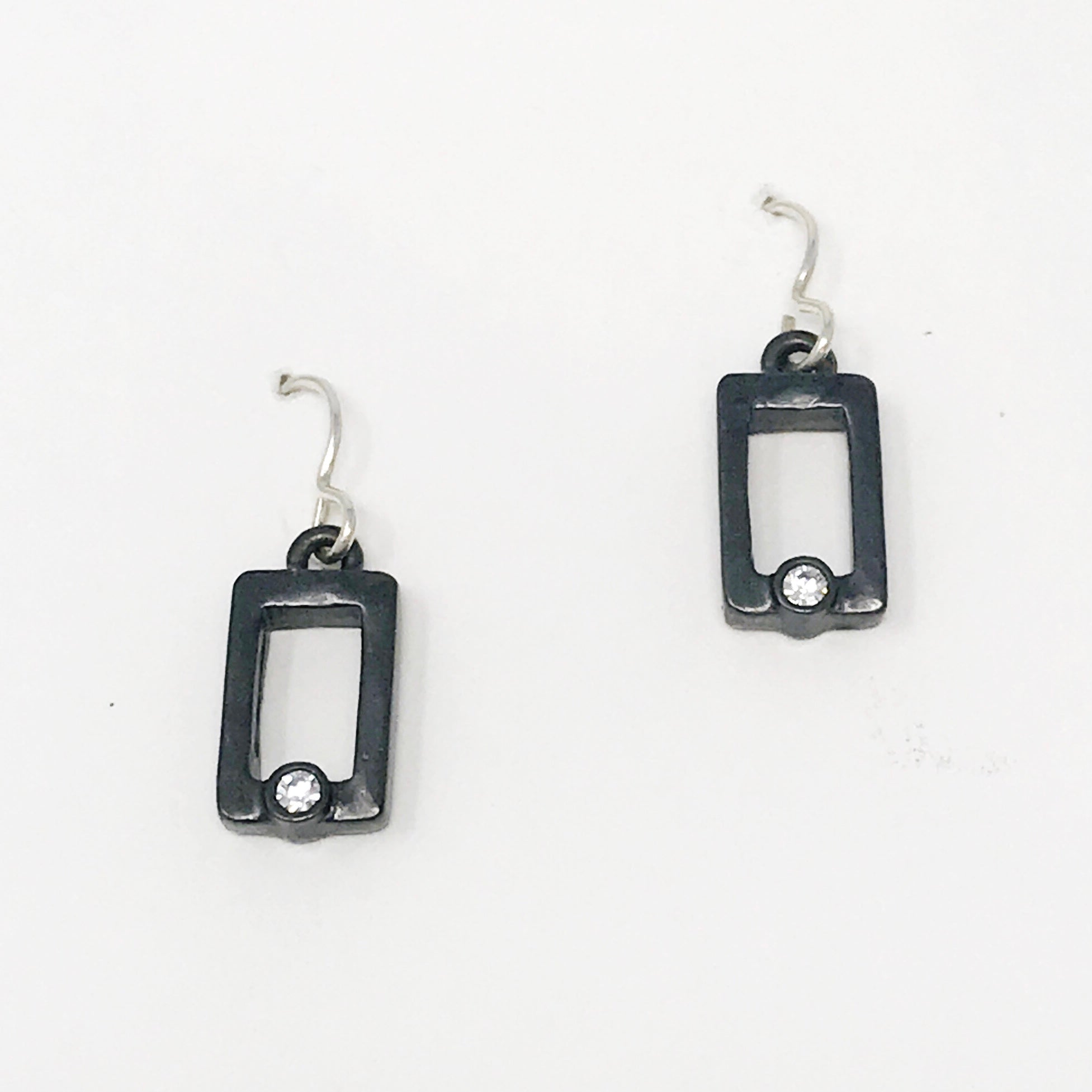 rectangle earrings with stones