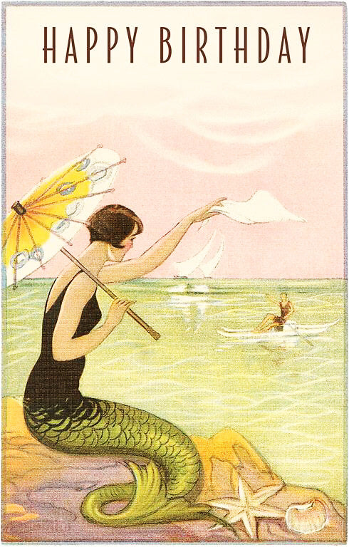 Happy Birthday mermaid greeting card