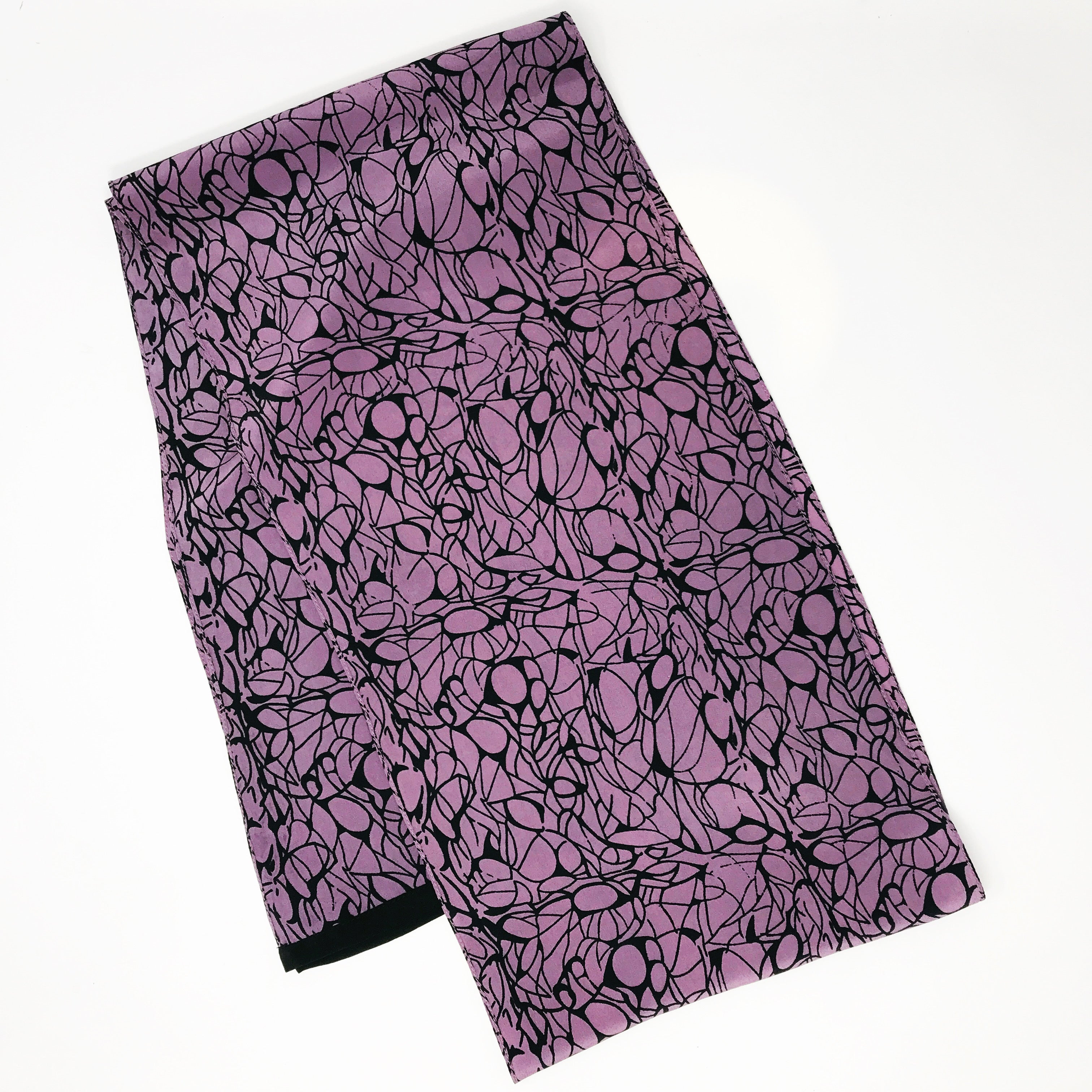 purple long silk scarf