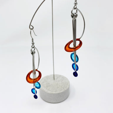 red and blue earrings