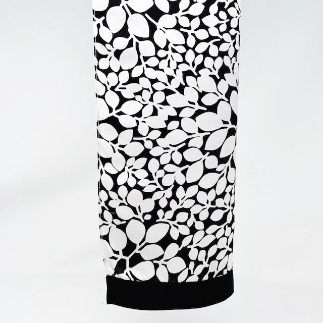 black and white long silk scarf