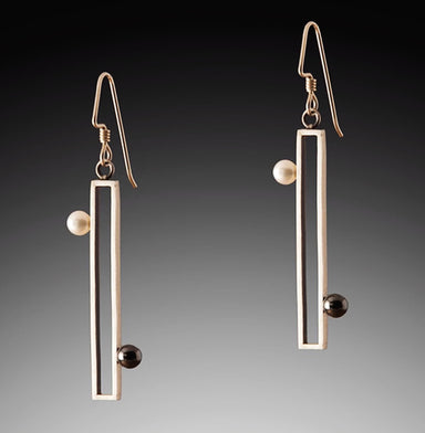 pearl silver earrings