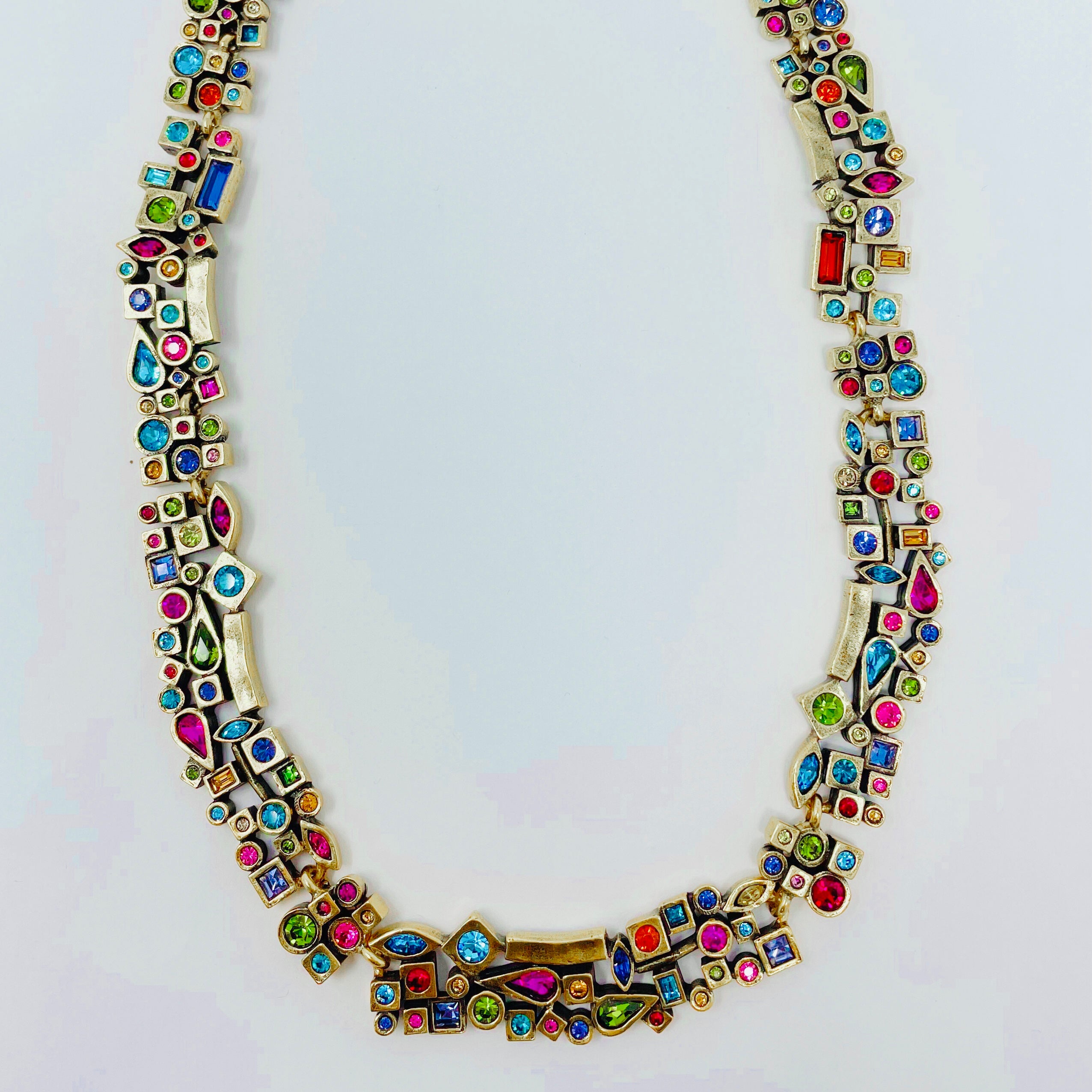 gold swarovski crystal necklace