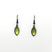 green oval drop glass beaded earrings