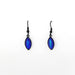 blue oval drop glass beaded earrings