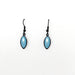 teal oval drop glass beaded earrings