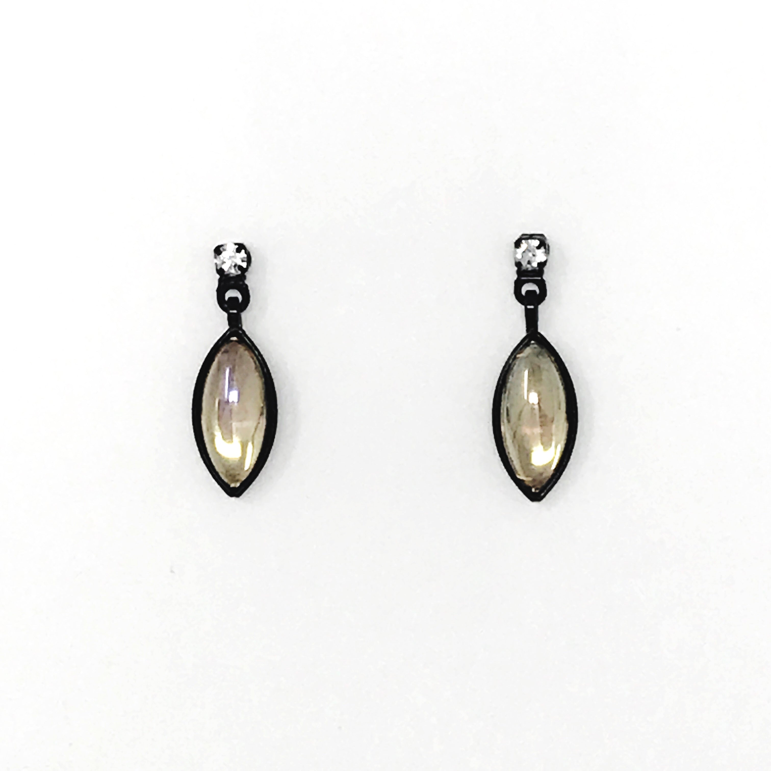 clear glass beaded drop earrings